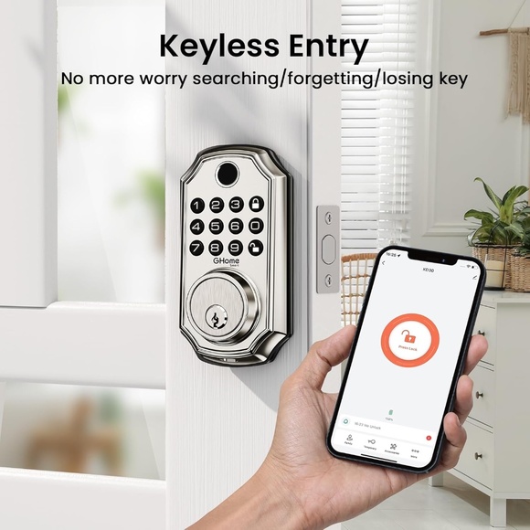 GHome Smart Door Lock KD30, Fingerprint Smart Deadbolt for Front Door keyless - Picture 3 of 7